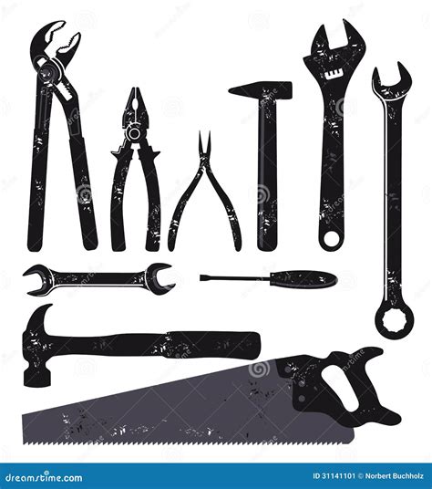 black and white tool images.